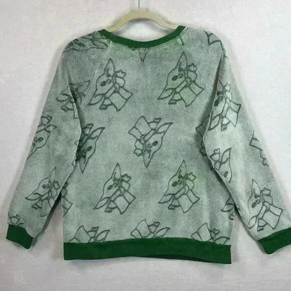 Star Wars Yoda Top Women’s Large Green Fleece Ribbed Neck Cuffs Bottom - Picture 2 of 7